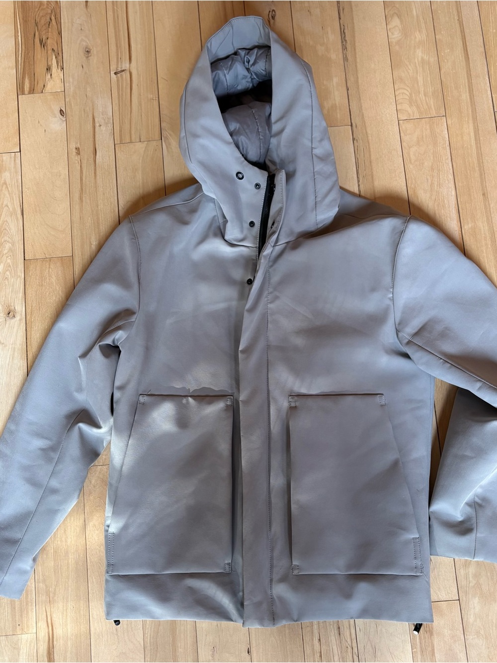 Zara Men's Light Gray Hooded Jacket